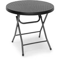 relaxdays Klapptisch Gartentisch klappbar BASTIAN (1-St), Schwarz, Rund