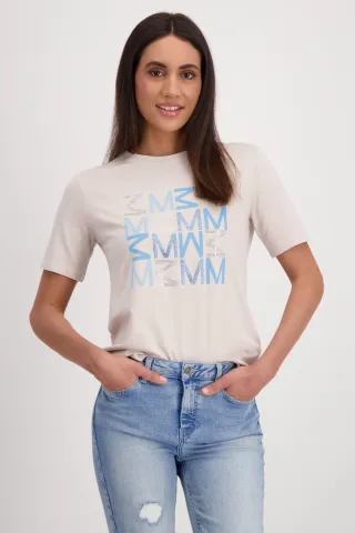 monari - T-Shirt mit Schmuckschrift warm sand - Gr. - 36