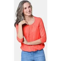 GOLDNER Shirtbluse Chiffon-Shirt mit 3/4-Arm, Rundhals Damen Sommerbluse, Halbarm, Feierlich, weich, Kunstfaser, Chiffon