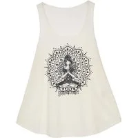 Guru-Shop T-Shirt Retro Art Tanktop mit Ethnodruck - Yogi creme Festival, Hippie, Ethno Style, alternative Bekleidung