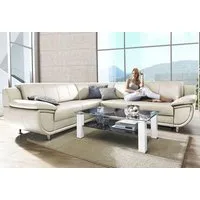 TRENDMANUFAKTUR Ecksofa Rondo wahlweise mit Schlaffunktion, bequeme Armlehnen, L-Form, wahlw.mit Federkern, Füße chromfarben, Unser Dauertiefpreis