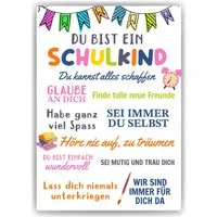 Tigerlino Poster Schulkind Geschenk Einschulung Jungen Mädchen Einschulungsposter