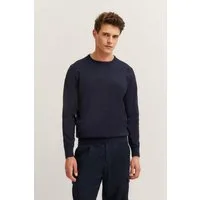 bugatti Rundhalspullover Basic Essential aus reiner Baumwolle