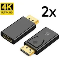 TradeNation DisplayPort Stecker auf HDMI Buchse DP auf HDMI Adapter Konverter 4K Audio-Adapter DisplayPort zu HDMI, 4k@30Hz