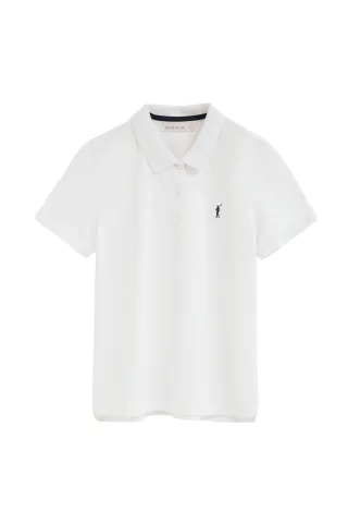 Poloshirt weiß mit Rigby Go Stickerei im Regular Fit