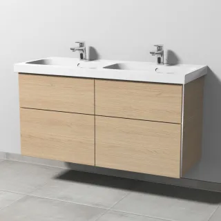 Sanipa 3way Waschtischunterbau zu Geberit iCon Light Waschtisch mit 4 Auszügen, Eiche-Nordic BR57748