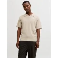 Jack & Jones Polokragenpullover JPRBLAMILANO SPRING SPLIT NECK SS SN Baumwollmischung, regular fit