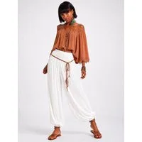 YC Fashion & Style Haremshose Damen Strandhose im Harem-Stil, Luftige Sommerhose aus 100 % Viskose in Unifarbe