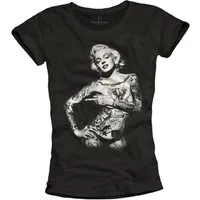 MAKAYA Print-Shirt Damen Marilyn Tattoo Kurzarm Top Coole Lässige Frauen Oberteile Sommer