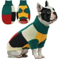 LuxusKollektion Hundepullover Hundepullover Rollkragen Mittelgroße Hunde Farbblockierung Beinwärmer