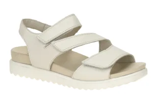 Legero 000781 MOVE Damen Sandale wei? Echtleder PU Keilabsatz flexibel Klettv...