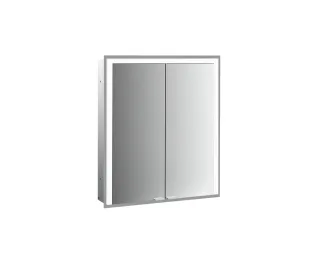 emco LED-Lichtspiegelschrank Prime 3 Unterputz, 600 mm, 2-türig Rückwand weiß, 949717302 949717302
