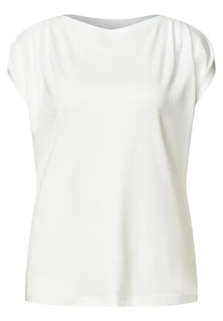 Street One - Dropped Shoulder Shirt mit Raffung off white - Gr. - 40