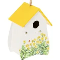 Florists Products Nistkasten Vogelhaus Deko aus Holz mit Blumenmuster für Wohnung und Balkon