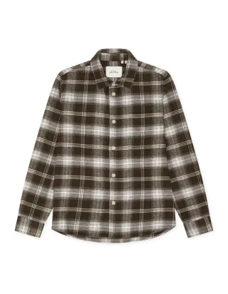 les deux - Karo-Overshirt beige/braun - Gr. - S