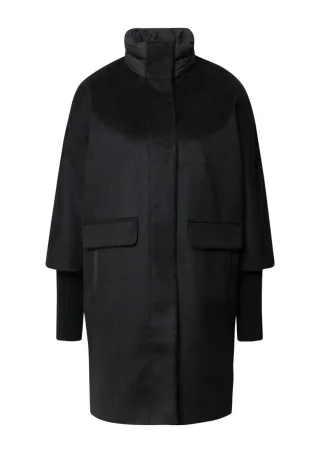 comma - Weicher Wollmix-Cape mit Stehkragen schwarz - Gr. - 44