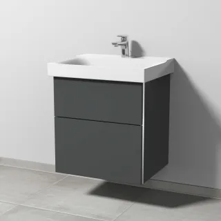 Sanipa 3way Waschtischunterbau zu Geberit Xeno2 Waschtisch mit 2 Auszügen, Anthrazit-Matt BR66022