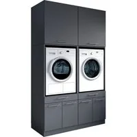 Laundreezy Mehrzweckschrank-Set Laundreezy, 4-tlg. Mehrzweckschrank-Set B/H/T 135/238/68 cm, (4-St), Breite 135 cm, Soft-Close-Funktion, höhenverstellbare Füße