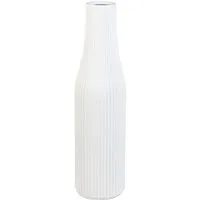 VIVANNO Bodenvase Fiberglas VERTIGO Säule - Skandiweiß Matt Mit Muster (1 St), 20x80 cm