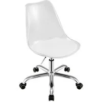 COSTWAY Bürostuhl, Klarer Schreibtischstuhl mit drehbarem Sitz & Polster