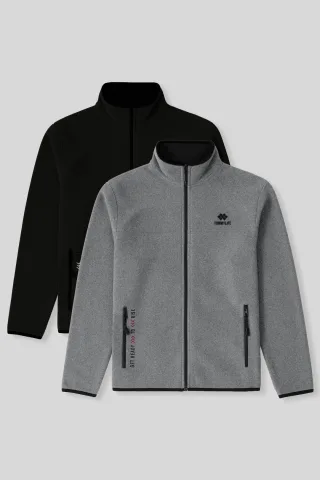 Herren Plüsch Zip-Front Sweatshirt