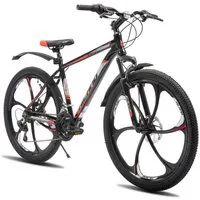 HILAND Mountainbike 26 Zoll Mountainbikes für Damen und Herren,Offroad- und Pendlerräder, 6-Speichen-Räder, 18-Gang, mit Schutzblechen, Doppelscheibenbremsen