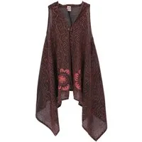 Guru-Shop Longbluse Boho Kaftan Mantel, langer offener Poncho,..