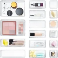 Lifewit Make-Up Organizer Schubladen Organizer aus klarem Kunststoff, 16-tlg.