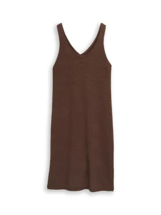 TOM TAILOR Denim - Strickkleid mit V-Ausschnitt braun - Gr. - S