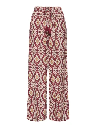 ONLY - ONLGINI MIKASI WIDE PULL UP PANT WVN Brick Red - Gr. - 32