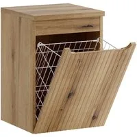 Lomadox Badkommode NEWPORT-56-EVOKE, 40 cm breit in Eiche mit integriertem Wäschekorb
