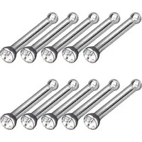 viva-adorno Nasenpiercing-Set 10er oder 20er Set 0,8mm Nasenstecker mit Stein Stecker Barbell (Set, 10-tlg), Zirkonia Kristall