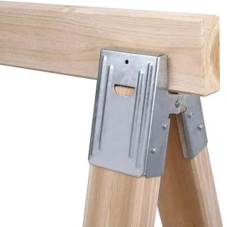 2pcs Heavy Duty Sawhorse Brackets for 2x4 Lumber Galvanized Steel DIY Saw Horse Kit for Custom Workbench Woodworking Too