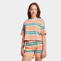 adidas Originals T-Shirt STRIPED KIDS CROP für Kinder und Teens, lockere Passform, kürzerer Schnitt