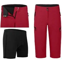 Bergson Fahrradhose VINA Capri Damen 3/4 Radhose 2in1 (mit gepolsterter Innenhose), robust, elastisc