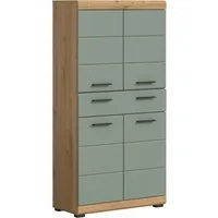 welltime Midischrank SIENA, Breite 74cm, 4 Türen, 1 Schubkasten, 4 Fächer, MDF-Front (TOPSELLER) in verschiedenen Farben erhältlich, Badmöbel, Badschrank, Schrank, Bad
