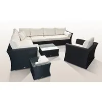 Ragnarök Möbel-Design Gartenlounge-Set Wotan, (Set, Ecklounge, Alu, Polyrattan), Ecksofa bestehend aus 4 einzelenen Elementen, extra breite Armlehnen