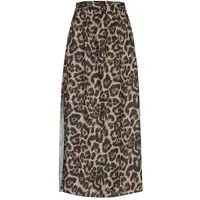 CLOUD 5IVE Sommerrock CLOUD 5IVE Maxi Skirt with side slit and leo print (1-tlg)