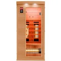 Dewello Infrarotkabine PIERSON 90 Wärmekabine, bis zu 1 Personen, 3 Vollspektrumstrahler, BxTxH: 90 x 90 x 190 cm, (Farblichttherapie, Ionisator mit Ozondesinfektion und Aromatherapie, Multimedia und zusätzlich USB-Anschluss & Bluetooth möglich) Saun
