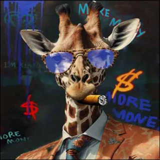 Glasbild GIRAFFE IN A SUIT II