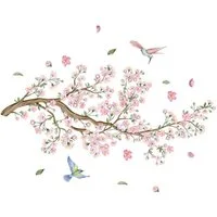 Agger Wandtattoo Pflanzen- und Vogel-Wandaufkleber, Wanddekoration für Zuhause