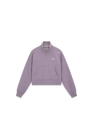 Guess Jeans - GJ STAR OS CROPPED HALF ZIP SW DUSTY LILAC - Gr. - XS