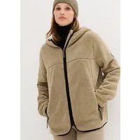 bonprix Fleecejacke mit Kapuze, aus Teddy-Fleece, lässige Passform, mit Stehkragen