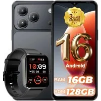 blackview WAVE 6.56 Zoll 128GB Handy incl. R50-Uhr Android 16 Smartphone (6,56 Zoll, 128 GB Speicherplatz, 32 MP Kamera, 5000mAh Simlockfreie Handy, 32MP+13MP KI Kamera, 4G Dual SIM/Face ID)