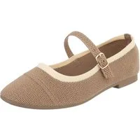 Ital-Design Bequeme Ballerinas mit Riemenverschluss für Damen Schnürpumps (91512217) Blockabsatz Riemchenballerinas in Hellbraun