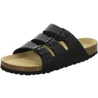 AFS-Schuhe 313323 Dreischnaller Pantolette für Herren mit Fußbett, bequeme Sandalen aus Leder