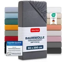 Blumtal Spannbettlaken Blumtal Basics 100% Baumwolle, Baumwolle, Gummizug: Rundum, (2 Stück), Jersey Bettlaken - atmungsaktiv, strapazierfähig und faltenfrei