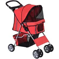 MC Star Hundebuggy Hundewagen in Rot, Hundekinderwagen Buggy Stroller Jogger, (Anhänger, Leicht & Faltbar)