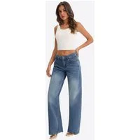 Imily Bela Loose-fit-Jeans Damen Weit geschnittene Jeans mit geradem Bein (Packung, 1-tlg., 1per-Pack) aus Baumwolle