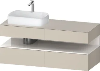 Duravit Qatego Konsolenwaschtischunterbau wandhängend Taupe Supermatt 1400x550x600 mm - QA4765022830 QA4765022830000